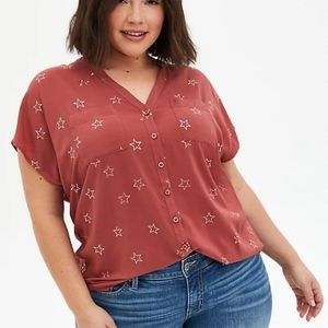Torrid size 3 rust and gold star top